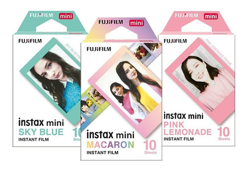 Imagen 1 de 5 de Película Instax Mini 3 Pack Colores (30 Fotos)