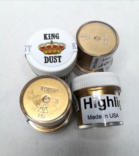Imagen 2 de 4 de Colorante Dorado Metalizado Oro 24k Polvo Highlighter 4gr