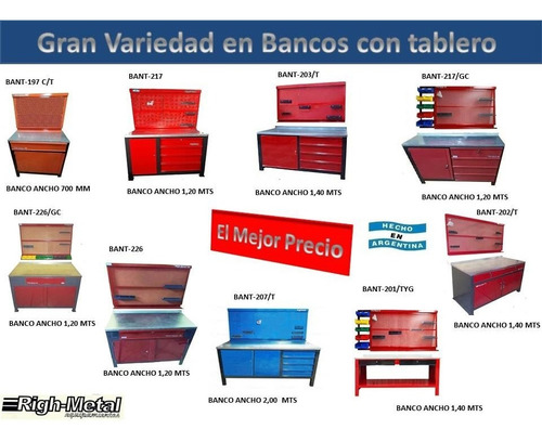 Banco De Trabajo Con 2 Cajones Righmetal