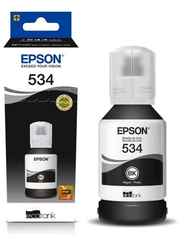 Botella Tinta Epson T534 Original Negro 120 Ml Pigmentada