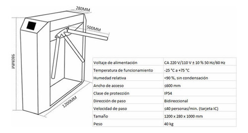 Torniquete De Acceso Peatonal, Biométrico, Rfid, Qr, ...