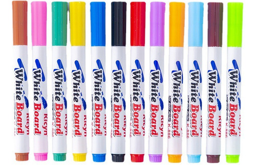 12 Colores Plumones Mágicos Creación Libre Pizarrón Blanco A