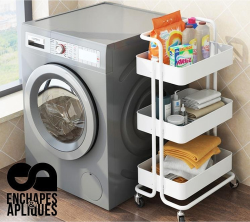 Imagen 4 de 10 de Carro Organizador Rodante Metálico Multiusos (iva Incluido)