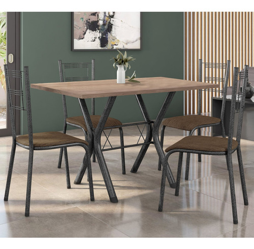 Juego de mesa de comedor Miami de 13,6 cm con 4 sillas Santiago