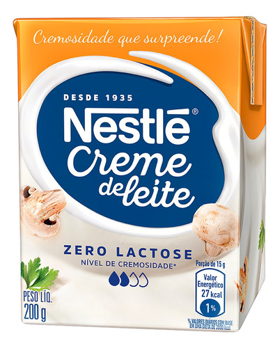 Creme de Leite UHT Leve Homogeneizado Zero Lactose Nestlé Caixa 200g