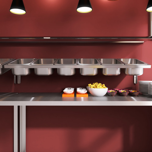 Condimentadora Com Tampa Inox De Mesa Pizzaria 6 Cubas