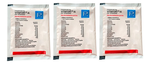 Pack 3 Vitafort A 10 Gr Vitaminas Para Aves