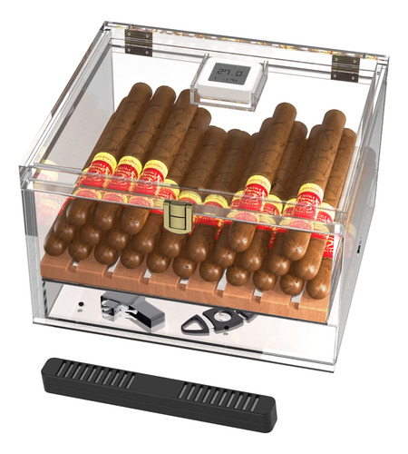 Wiaee Caja De Humidor, Humidor Acrilico, Humidores De Cigarr