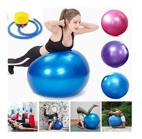 Pelota Balon 75 Cm Pilates Yoga + Inflador Pelotas ¡oferta!
