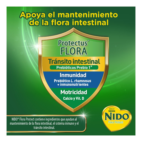Alimento Niños De Corta Edad Nido Flora Protect 1 Lata 1.6kg A Base De Leche En Polvo