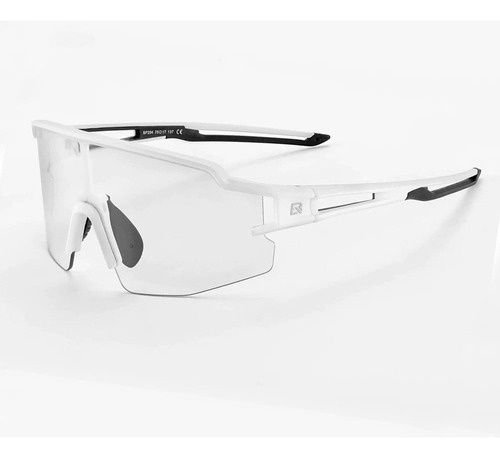 Óculos Ciclismo Rockbros RB-10172 Branco Lente Fotocromática e Clip Lente De Grau Desenho Esportivo