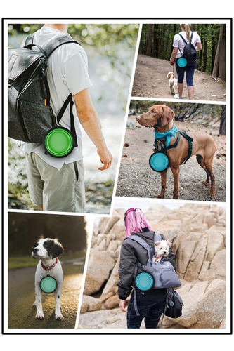Imagen 2 de 6 de Plato Goma P/paseo, Mascotas Perro, Gato 18cm, Cap. 1 Litro.