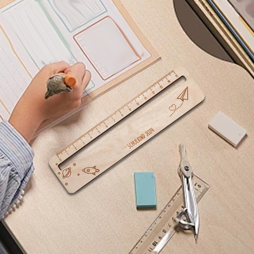 Regla De Madera Con Dibujos Animados, Accesorios De Regalo