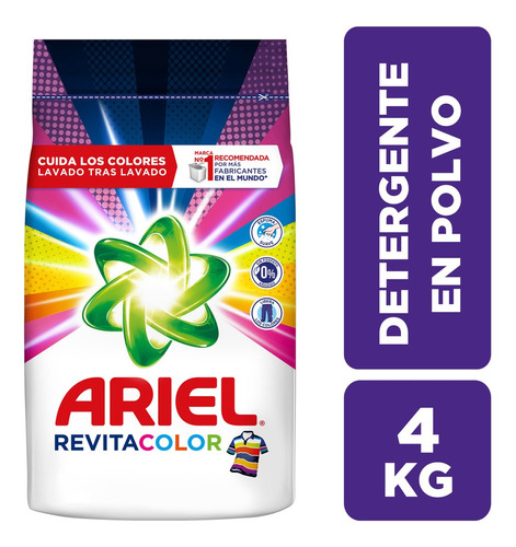 Detergente En Polvo Ariel Revitacolor 4 Kg