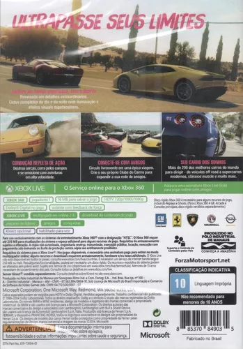 Jogo Forza Horizon 2 Xbox 360 Corrida Carro Midia Fisica Nfe