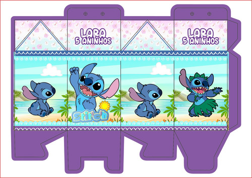 20 Caixa Stitch+ 20 Toppers De Docinhos De Brinde