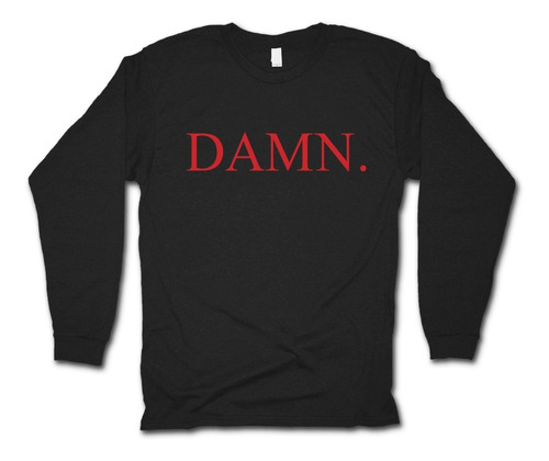 Kendrick Lamar Playera Manga Larga Damn Humble Red Logo