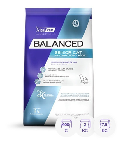 Alimento Balanced Gato Senior +7 Años Gato Adulto 2k