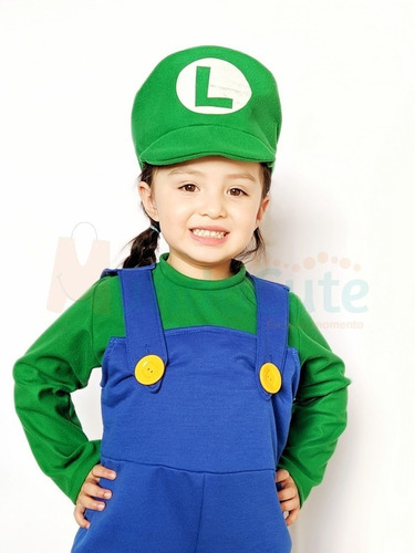 Imagen 3 de 3 de Disfraz Luigi Niño Disfraces Mario Bross Nintendo Videojuego