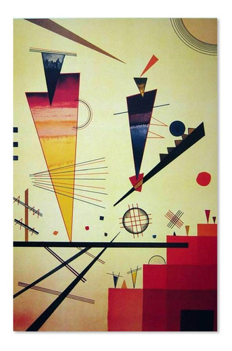 Cuadro Estructura Alegre Kandinsky Regalo Colores Arte 60x40