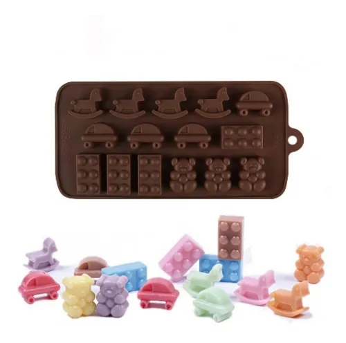 comprar Molde Silicona Chocolate Golosinas Auto Osito Bebe Juguetes