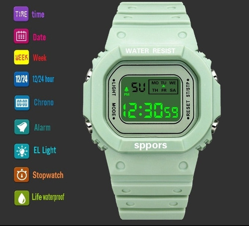 Relógio Digital Unisex,acompanha Caixa E Pulseira.