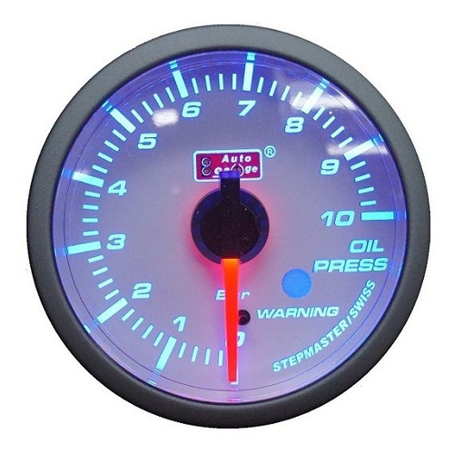 Reloj Presión De Aceite Sm Blanco Autogauge - Biocartuning