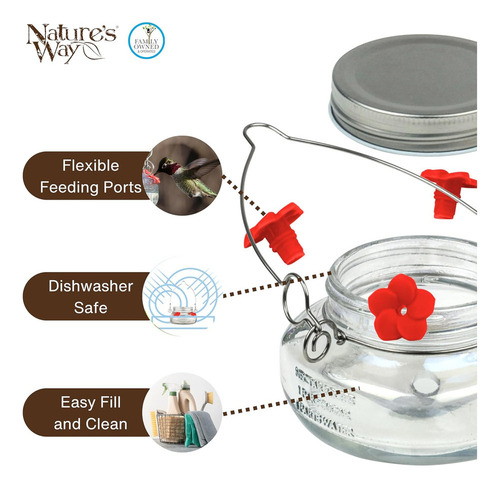 Nature's Way Bird Products Mjf1 Nature's Way Mason Jar Hu...