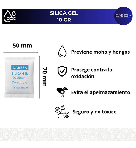 Gel Silica · 50 Sobres De 10grs · Para Humedad