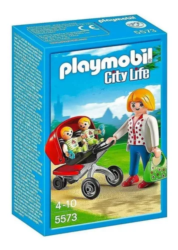 Playmobil City Life 5573 - Mama Con Carrito De Gemelos Intek