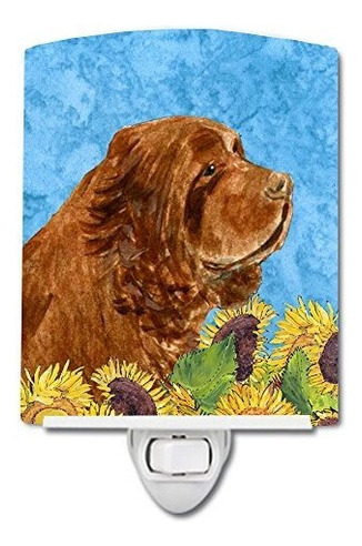 Tesoros De Caroline Sussex Spaniel En Flores De Verano Luz D