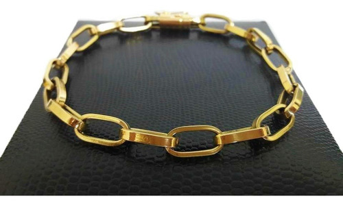 Pjoias Baguete Pulseira Tipo Baguette de 7g 5 mm Ouro 18 Quilates 19 cm de Comprimento
