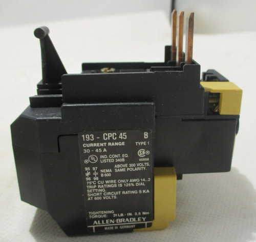 New Allen-bradley 193-cpc45 Ser B Overload Relay 30-45a Ccg