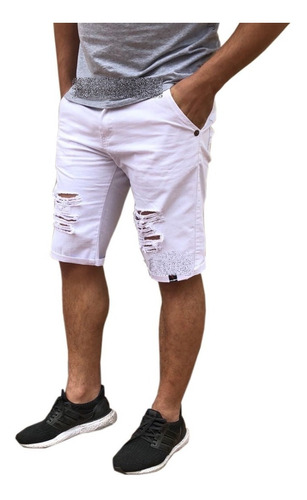 short branco masculino jeans