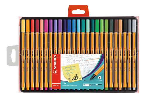 Rotulador Stabilo Point 88 Estuche 25pz 0.4mm Fineliner