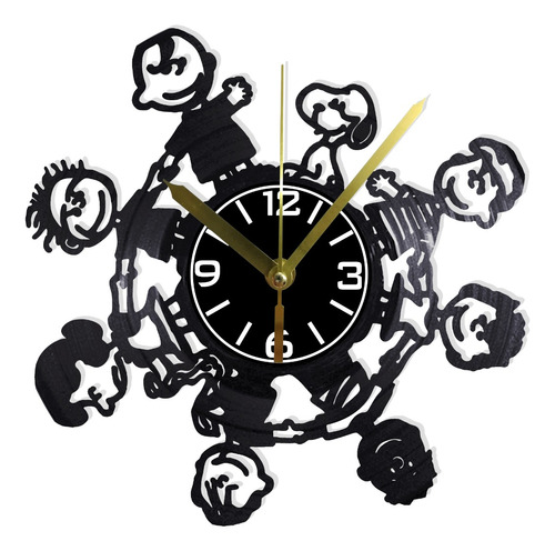 Reloj Pared Disco Vinilo Acetato Decoración Snoopy 01 Tv070