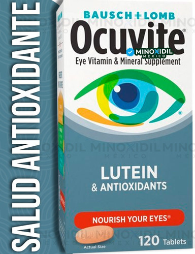 Ocuvite Con Luteína & Antioxidantes Ojos Sanos 120 Tabletas Sabor Sin Sabor Bausch + Lomb Vitamina C