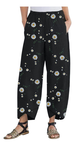 Pantalon Corto Para Mujer Lino Cintura Elastica Cordon
