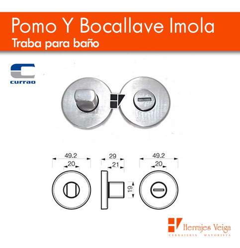 Imagen 2 de 7 de Pomo De Baño Currao Imola / Arezzo Acerado