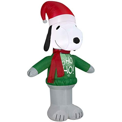 Inflable Navideño Snoopy Suéter, 3.5ft De Alto