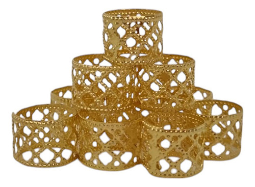 Set De 10 Cuff Calado Triangulos Peinados Trenzas Deadlocks Dorado
