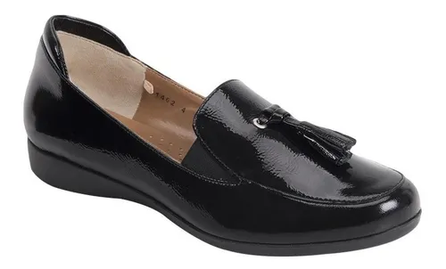 Zapato Confort Vicenza 1462 Dama Negro Piel Charol Env o gratis
