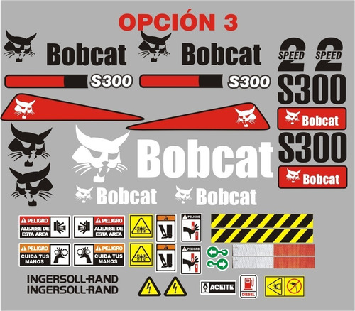 Calcomanías Para Minicargador Bobcat S300 Opción 3