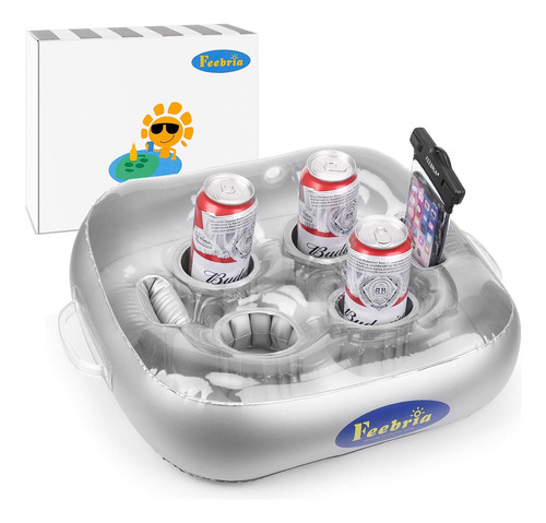 Feebria Soporte Inflable Flotante Para Bebidas Con 4 Agujero