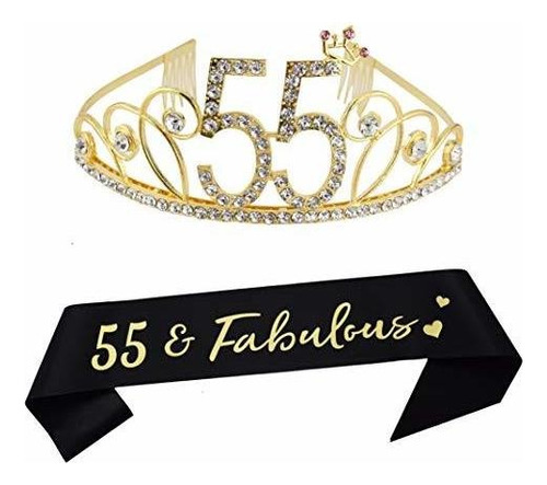 Paquetes De Fiesta - Dgasin 55th Birthday Tiara And Sash Ha