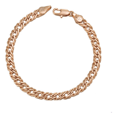 Pulsera Esclava De Hombre Mujer Tejida Oro Lamin 18k