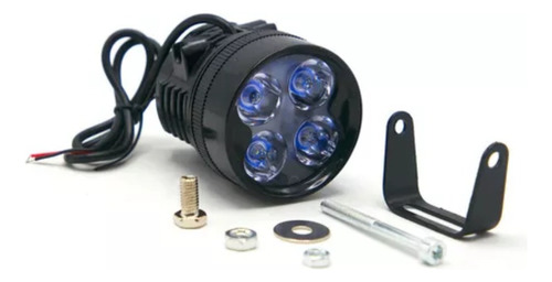 Faro Para Moto  4 Led Luz Blanca Tipo Cañon Con Luz Alt