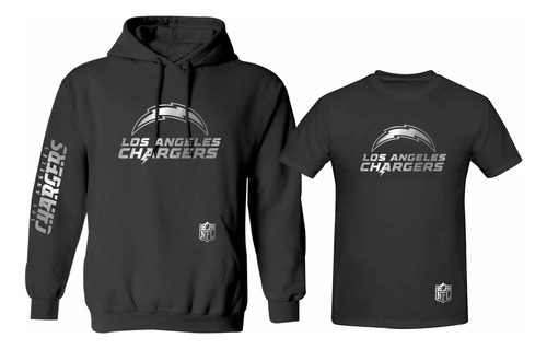 Kit Sudadera + Playera Estilo Los Angeles Chargers Silver