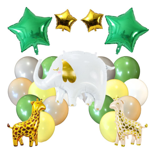 Combo Globos Cumpleaños Elefante Jifara Estrella Tematico