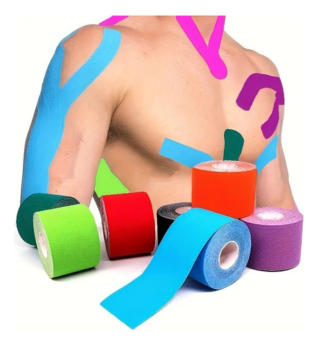 Pack 6 Kinesio Tape Cinta Kinesiologica Kinesiotape 5 X 5 Cm